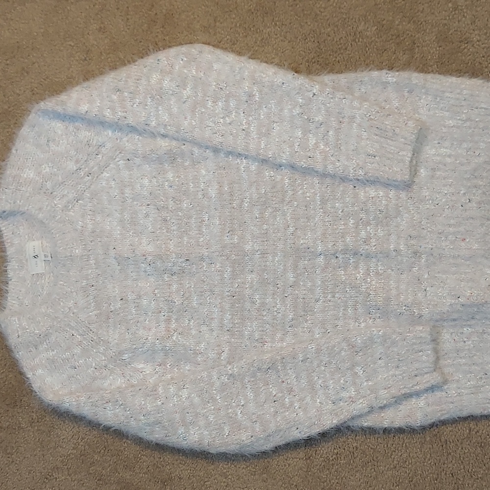 Lou & Grey Sweater Eyelash Fuzzy Pink Knit Womens Sweater Soft Cozy XS